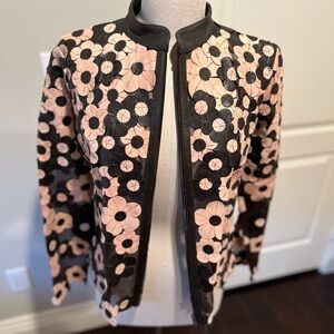 Floral Brown and Pink Women's Jacket